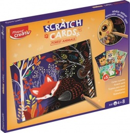 Képkarcoló készlet, erdei állatok, MAPED CREATIV "Scratch Cards"